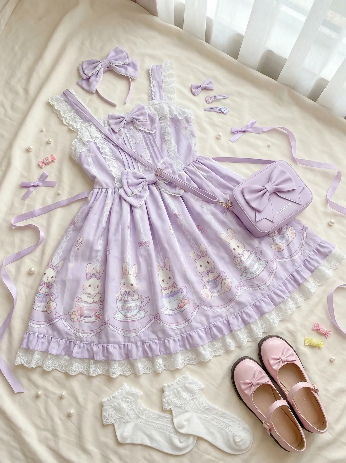 在教学楼里和学长 Lolita穿搭灵感分享